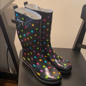 Polka Dot Rainboots